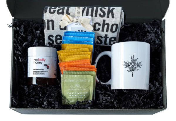 Kitchen Toke Gift box with Red Belly Honey and Harney & Sons Tea and Linen Tea Towel